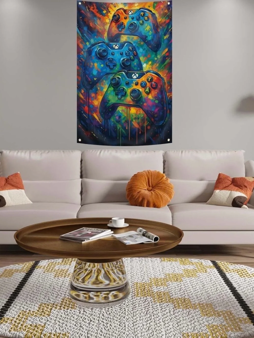2 NEW Ejovpie Basketball & Gaming Graffiti Wall Flags